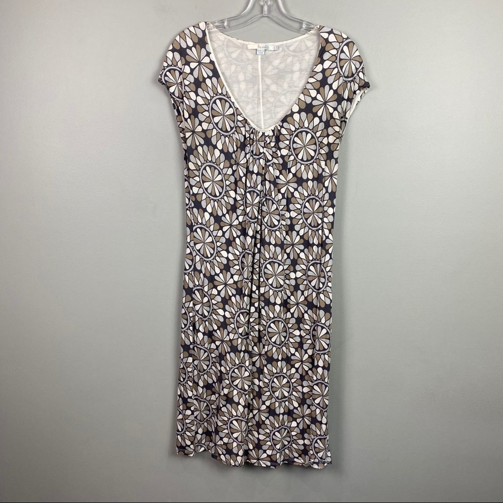 Boden Knit Dress Gray Tan 10 Long